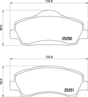 Тормозные колодки дисковые BREMBO P61 138