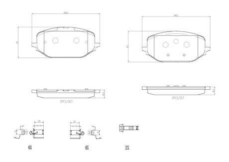 Комплект гальмівних колодок BREMBO P61142