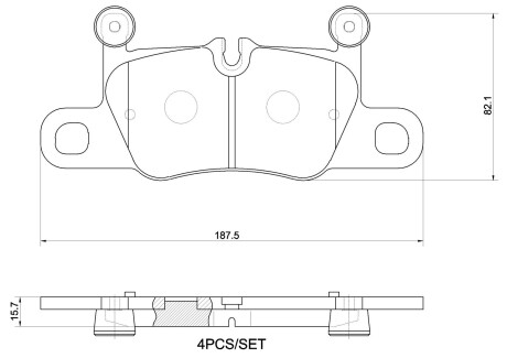 Колодки гальмівні (задні) Porsche Cayenne 4.0T 17- BREMBO P65044