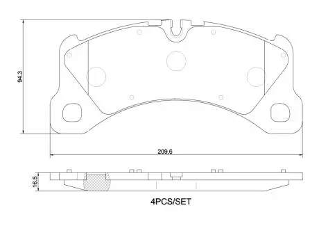 Колодки тормозные (передние) Porsche Macan 14-18 (R18) BREMBO P65047