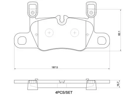 Комплект гальмівних колодок задн, PORSCHE 911, 911 TARGA 3.0/3.8 01.19- BREMBO P65056