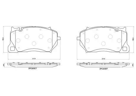 Комплект гальмівних колодок передн, AUDI A6 C8, A7, Q8, PORSCHE CAYENNE 2.9-4.0H 05.17- BREMBO P65057