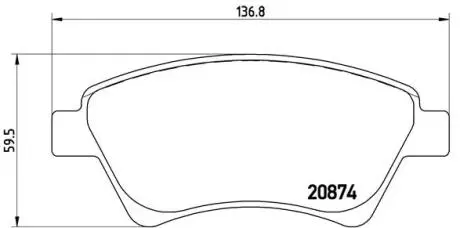 Комплект гальмівних колодок з 4 шт. дисків BREMBO P68 034
