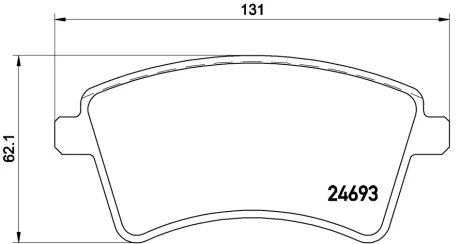 Комплект гальмівних колодок передн ((EN) for electric vehicles, (EN) only for installation with EV discs), RENAULT KANGOO BE BOP, KANGOO EXPRESS, KANGOO II 1.2-Electric 02.08- BREMBO P68044E