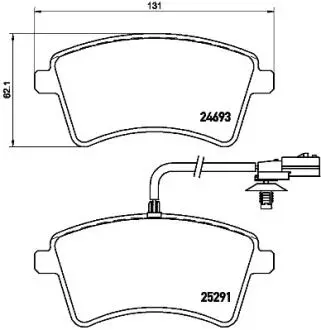 Колодки гальмівні дискові, к-кт. BREMBO P68058