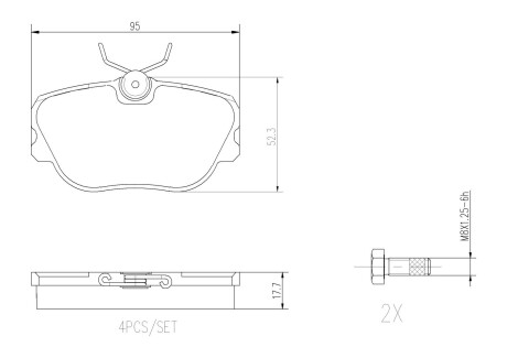 Гальмівні колодки, дискове гальмо (набір) BREMBO P71004