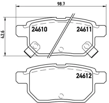 Гальмівні колодки, дискове гальмо (набір) BREMBO P83083 (фото 1)