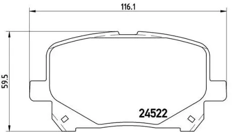Гальмівні колодки, дискове гальмо (набір) BREMBO P83100