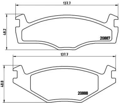 Тормозные колодки, дисковый тормоз.) BREMBO P85012