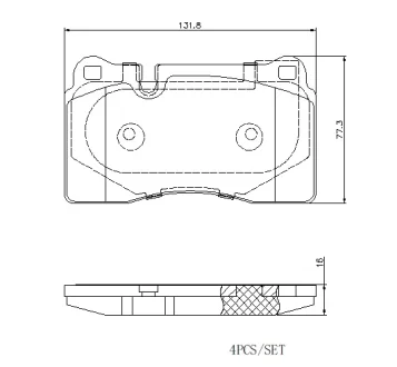 Комплект гальмівних колодок передн ((EN) for electric vehicles, (EN) only for installation with EV discs), NIO ES8 Electric 12.19- BREMBO P85116E