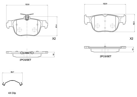 Тормозные колодки дисковые BREMBO P85 189 (фото 1)