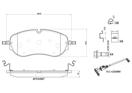Комплект тормозных колодок BREMBO P85194