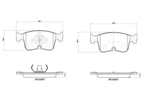 Комплект гальмівних колодок передн, AUDI A3, VW CADDY CALIFORNIA V CAMPER, CADDY V, CADDY V/MINIVAN, GOLF VIII 1.0-2.0D 07.19- BREMBO P85199