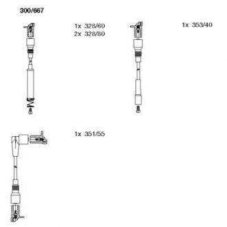 Провода зажигания Opel Kadett 2.0i 86-93 (к-кт) BREMI 300/667