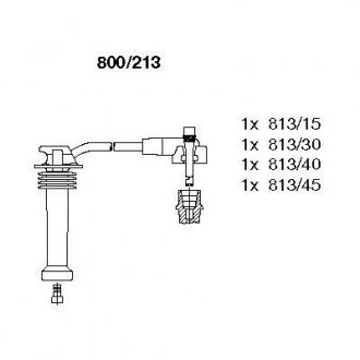 Провода зажигания Ford Mondeo 1.6-2.0i 16V 93- (к-кт) BREMI 800/213 (фото 1)