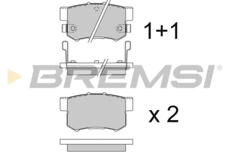 Гальмівні колодки зад. Civic 98-/Accord 90-03 (Akebono) (47,5x89x14,5) BREMSI BP2544