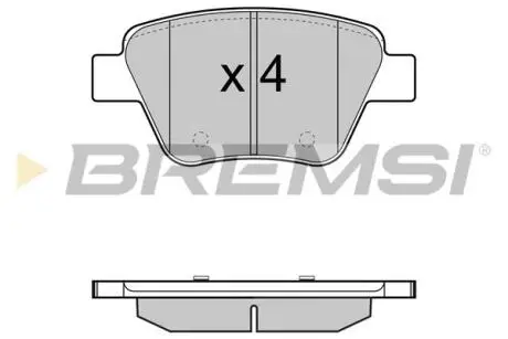 Гальмівні колодки зад. Caddy/Jetta 10-/Golf 09-13 BREMSI BP3429