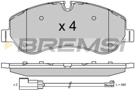 Тормозные колодки перед. Transit (V348) 12- (RWD) BREMSI BP3525