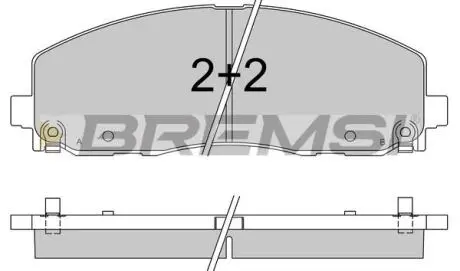 Гальмівні колодки перед. Fiat Freemont 11-/Dodge Caravan 08- (183x63.2x19.5) BREMSI BP3543