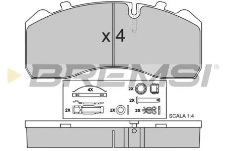 Тормозные колодки перед. Iveco/MAN/MB BREMSI BP7284