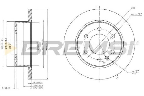 Гальмівний диск зад. Sprinter/Crafter 06- (3.0-3.5t) BREMSI CD5311S (фото 1)