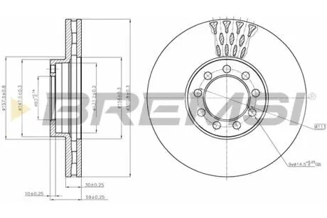 Тормозной диск перед. Daily IV 60C 06- (301x30) BREMSI CD5329V