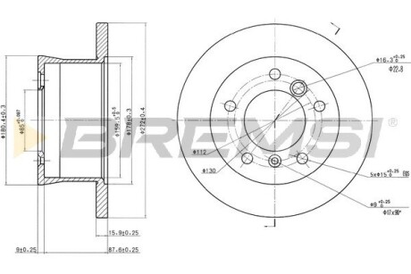 Тормозной диск зад. Sprinter 308-316 96-06 (272x16) BREMSI CD6932S