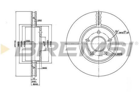 Гальмівний диск перед. Ford Mondeo 00- (вент.) (300x24) BREMSI CD7125V