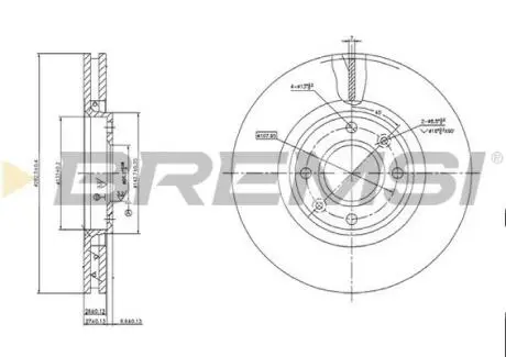 Тормозной диск перед. Berlingo/Partner 08- (283x26) BREMSI CD7152V