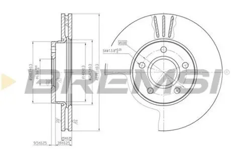 Гальмівний диск перед. Ford C-Max 07-10/Focus 04-11 (278x25) BREMSI CD7222V