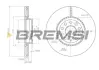 Гальмівний диск перед. Caddy III/IV/Golf/Jetta/Passat/Octavia 05- (312x25) BREMSI CD7305V (фото 1)