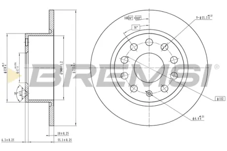 Гальмівний диск зад. Skoda Octavia III Combi 12-20 BREMSI CD7334S