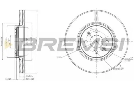 Тормозной диск перед. Renault Scenic 03- (вент.) (300x24) BREMSI CD7513V