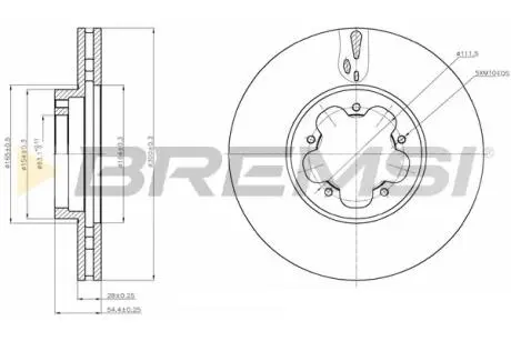 Тормозной диск перед. Transit V347 06- (300mm) BREMSI CD7555V