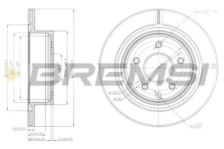 Гальмівний диск зад. Qashqai/X-Trail/Leaf/Kaleos I 01- (292x16) BREMSI CD7579V