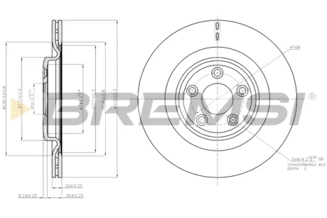 Тормозной диск зад. S-type/XF/XJ/XK 99- 2.0-5.0 BREMSI CD7703V