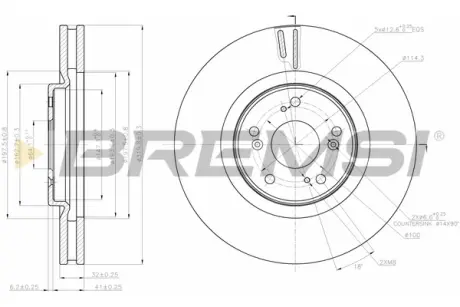 Гальмівний диск перед. Accord (08-21) BREMSI CD7777V