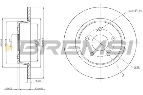 Гальмівний диск зад. Transit Connect/Kuga/C-max 10- 1.0-2.0 BREMSI CD8058S