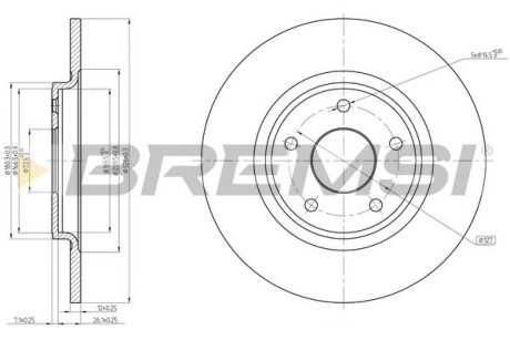 Тормозной диск зад. Fiat Freemont /Dodge Journey 11- BREMSI CD8217S