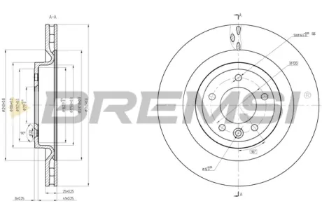 Гальмівний диск зад. Range Rover IV L405 12- BREMSI CD8434V