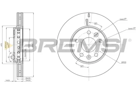 Гальмівний диск перед. Trafic/Vivaro 14- (296mm) BREMSI CD8507V