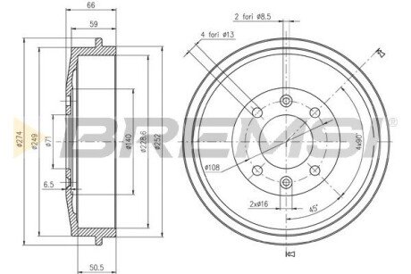 Тормозной барабан Berlingo/Partner/305/405 91- BREMSI CR5146