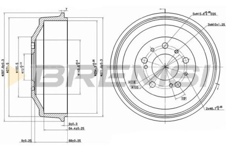 Гальмівний барабан Jumper/Ducato/Boxer (1-1.5t) 94- BREMSI CR5261