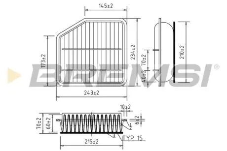 Фільтр повітряний Toyota RAV 4 2.2D 06-13/ 2.0D 12-18/ 2.2D 12-(110 кВт) BREMSI FA0114