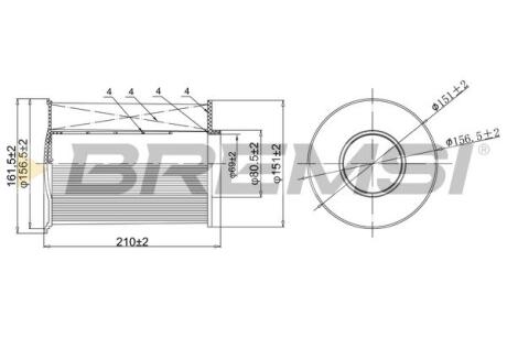 Фильтр воздушный Ford Mazda Volvo 04-19 BREMSI FA0204