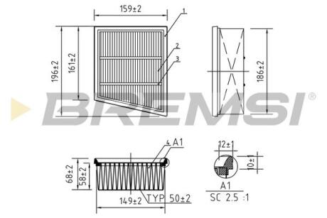 Фільтр повітряний Ford Fiesta 1.0-1,6TDCI 08- BREMSI FA0205