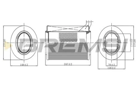 Фільтр повітряний Alfa Romeo 159/Brera/Spider 1.8-3.2 i/1.9-2.4JTDM 06-11 BREMSI FA0526