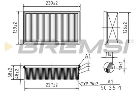 Фільтр повітряний Nissan Cube/Juke/Micra/Note/NV200/Renault Clio/Modus 1.2-2.0 03- BREMSI FA0528