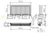 Фильтр воздушный (232x137x34) Nissan Note NV200 Qashqai Tiida 05- BREMSI FA0530 (фото 1)
