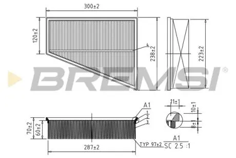 Фильтр воздушный Ford Galaxy/Mondeo/S-Max 06- (без картонной упаковки) BREMSI FA0532